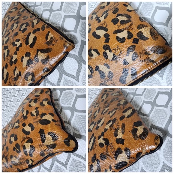 Authentic MCM Leopard Printed Visetos Clutch Brown/Black - Picture 10 of 16